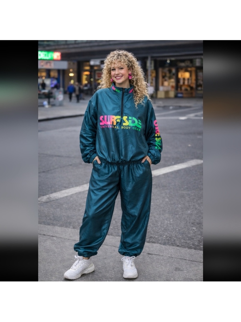 Vintage Teal Unisex 80s / 90s  tracksuit
One size